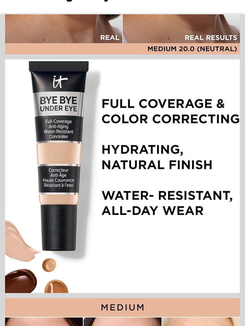 it cosmetics Bye Bye Under Eye Concealer - medium N (Cream) full coverage - Picture 3 of 12